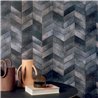 Elitis|Blue pony skin wallpaper with herringbone chevron design|Ethnic