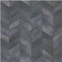 Elitis|Blue pony skin wallpaper with herringbone chevron design|Ethnic