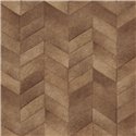 Elitis|Brown-toned pony skin wallpaper with chevron design|Ethnic