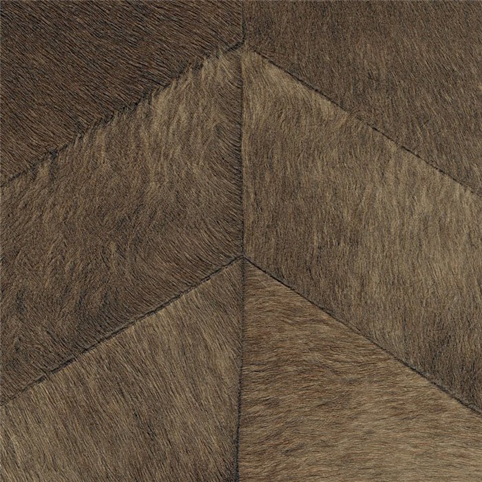 Elitis|Papel pintado marrón oscuro con efecto piel de potro y patrón chevron|Imitacion Piel Animales