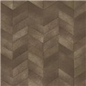 Elitis|Dark brown pony skin wallpaper with chevron pattern|Skin Imitation