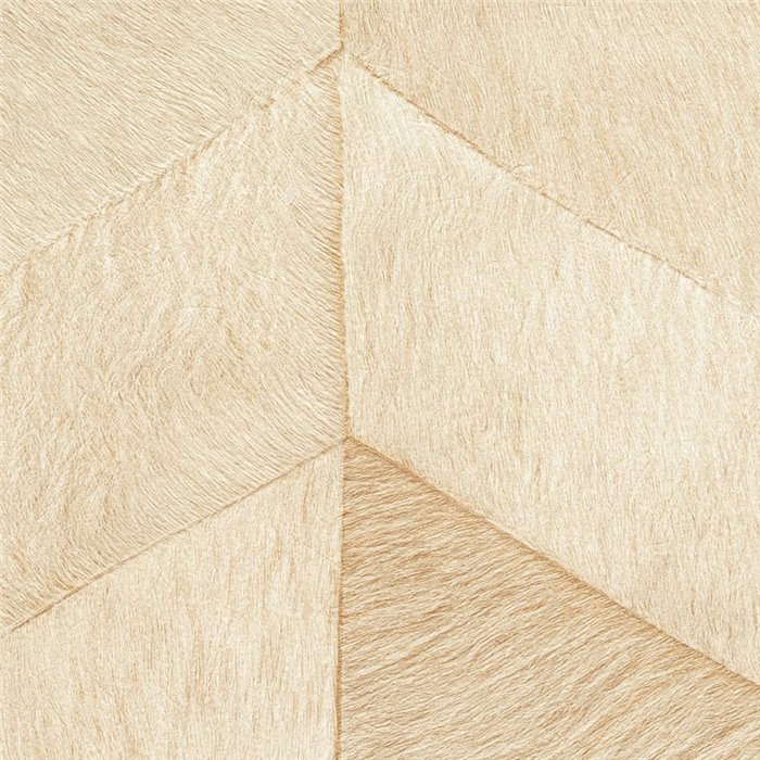 Papel pintado piel de potro beige crema y patrón chevron - Élitis Sauvages VP96891