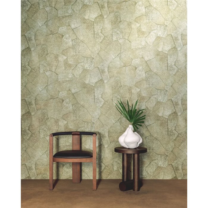 Elitis|Papier peint effet peau de poulain vert|Imitation Peau
