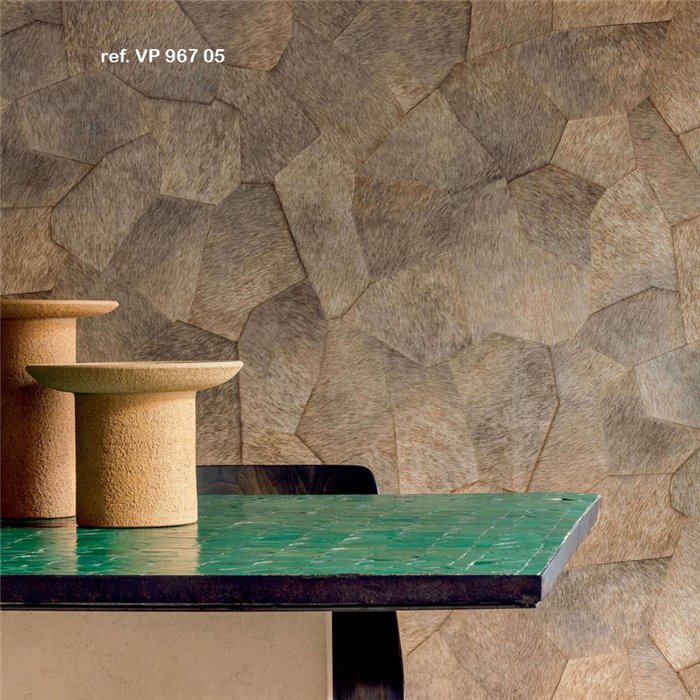 Elitis|Tapete in Ponyfelloptik gold|Lederimitat