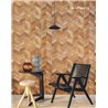 Elitis|Vinyl animal skin wallpaper in greige with chevron pattern|Skin Imitation