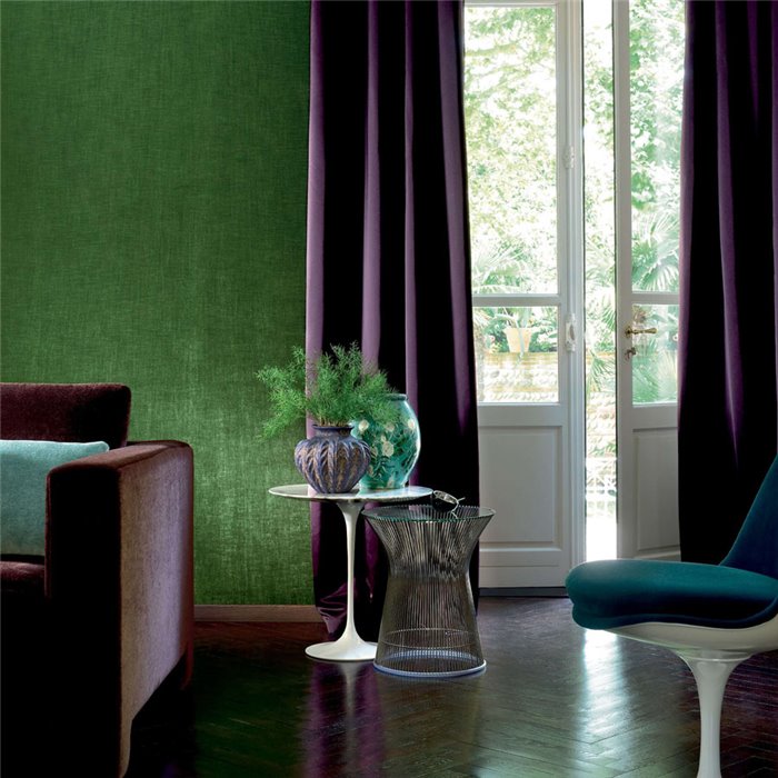 Elitis|Revestimiento pared terciopelo moteado verde|Revestimientos de Pared