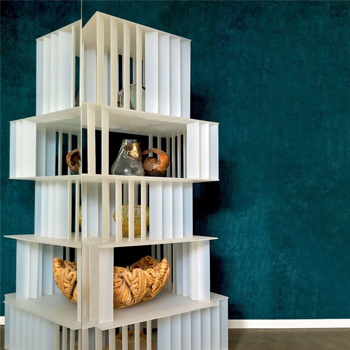 Elitis|Revêtements Muraux velours côtelé uni bleu pétrole|Revêtements Muraux