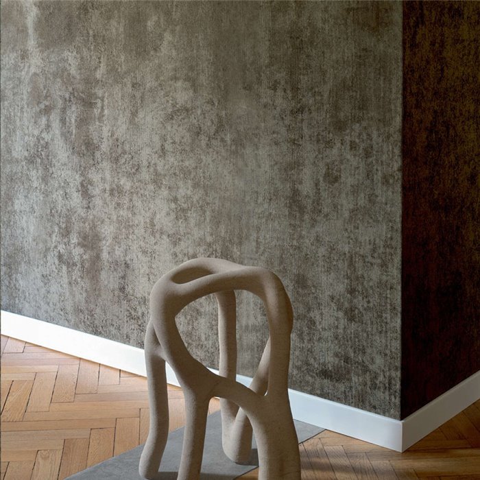 Revestimiento pared terciopelo acanalado liso verde musgo - Élitis Alcôve II RM 1063 67