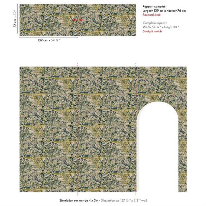 Casamance|Revestimiento pared jacquard extra ancho gris topo clásico|Revestimientos de Pared