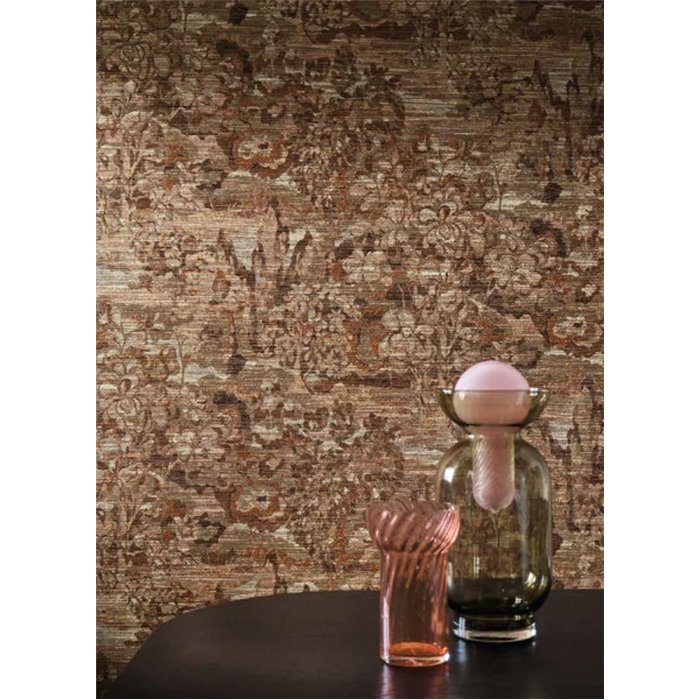 Casamance|Wallcovering jacquard burnt orange Verdure style|Wall Coverings