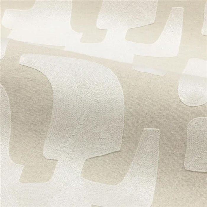 Casamance|Wallcovering linen cotton embroidery ivory chalk|Wall Coverings