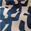 Casamance|Revêtements Muraux lin coton brodé bleu point de chaînette|Revêtements Muraux