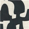 Casamance|Wallcovering linen cotton embroidery anthracite chain stitch|Wall Coverings