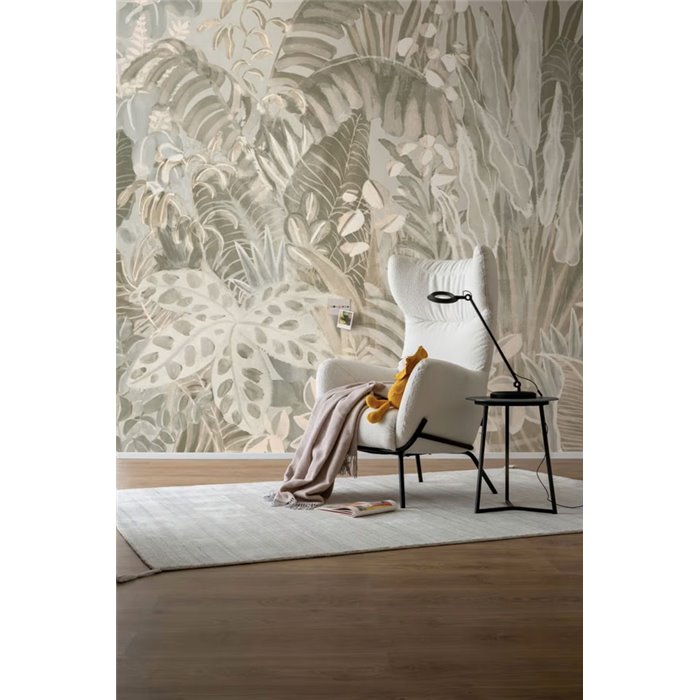 Rasch|Mural pared botánico jungla tropical gris|Murales de Pared