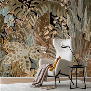 Casamance|Mural pared estilo Art Déco con garzas y arcos geométricos|Murales de Pared
