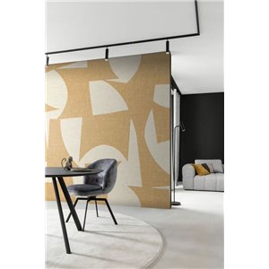 As Creation|Papier peint panoramique moderne 3D géométrique blanc crème bronze|Panoramiques 2