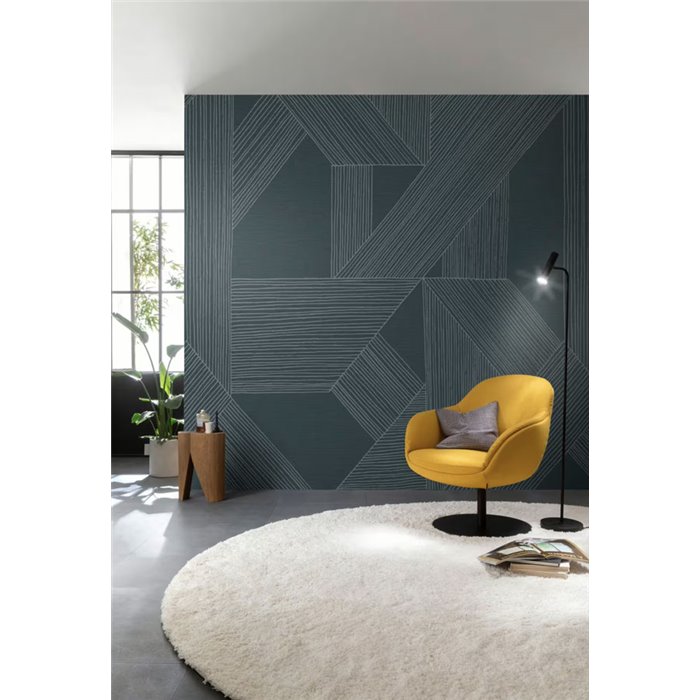 Rasch|Wandbild modern geometrisches Muster blau|Wandbild