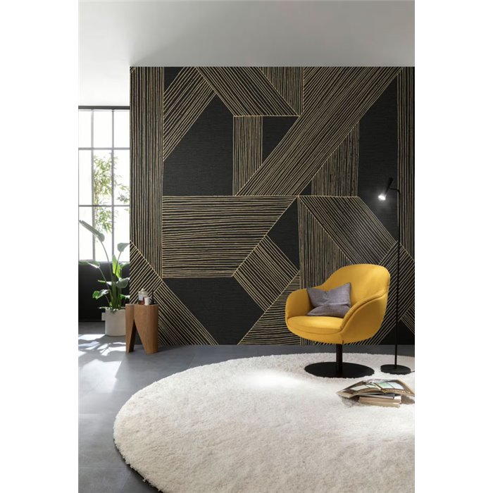 Rasch|Wall mural modern geometric black gold|Wallmurals