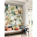 Rasch|Wall mural magnolias watercolor effect pastel green|Wallmurals