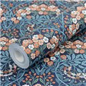 Rasch|Papier peint fleuri roses et vrilles bleu vert|Papier Peint