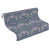 Rasch|Papier peint fleuri bleu imprimé ornemental|Papier Peint