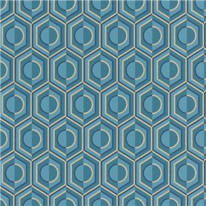 Casadeco|Retro-Tapete in Braun und Mauve mit rechteckigen Formen|Retro