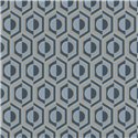 Rasch|Papier peint motif géométrique bleu doré métallisé|Rétro