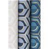 Rasch|Papier peint motif géométrique bleu doré métallisé|Rétro