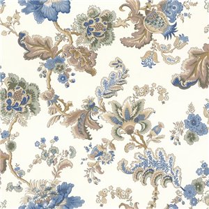 Rasch|Papier peint fleuri Boho gris clair|Floral