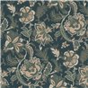 Rasch|Papier peint fleurs dessinées à la main bleu-vert|Floral
