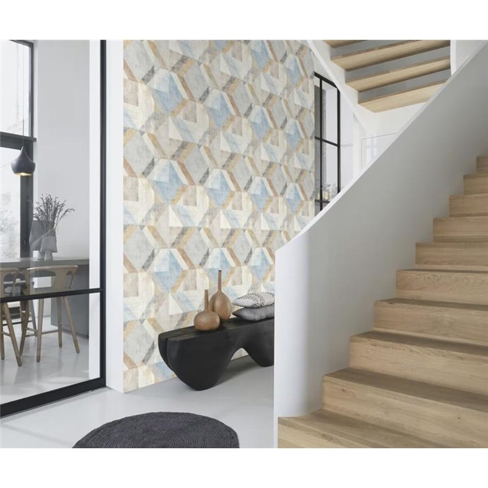 Rasch|Wallpaper modern worn geometric effect|Geometric