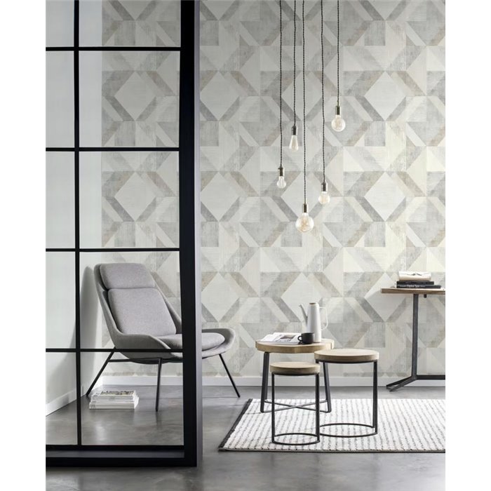 Rasch|Papier peint moderne motif géométrique beige gris|Géométrique