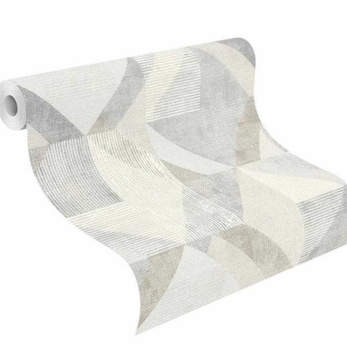 Papel pintado moderno patrón geométrico beige gris - Rasch Color Your Life 311921