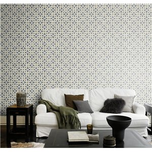 Rasch|Papel pintado azulejos portugués gris y verde|Imitacion Azulejos 2