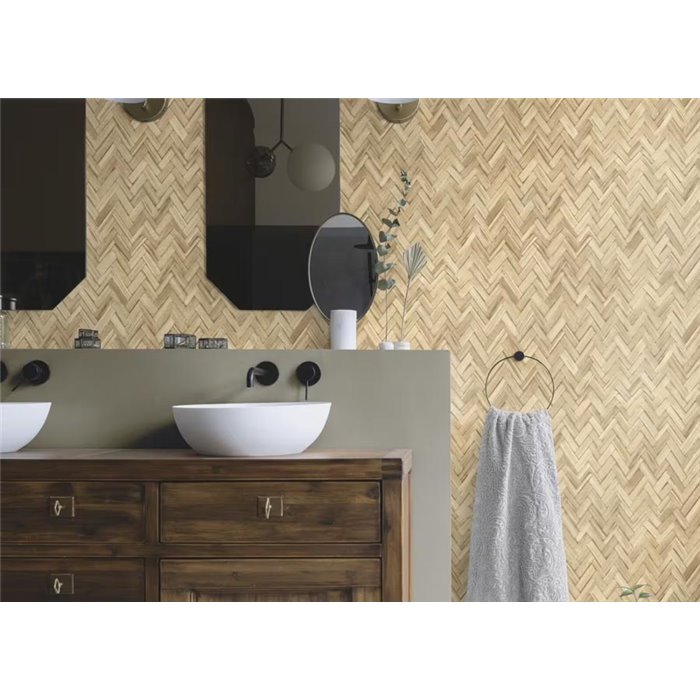 Rasch|Wallpaper woven wicker rustic style|Raffia Imitation