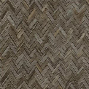 Grandeco|Natural fiber raffia gray wallpaper|Raffia Imitation