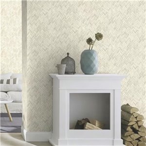 Papeldecor|Papel pintado helechos y hojas plátano lila marrón beige|Papel Pintado 2