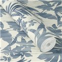 Papel pintado plantas tropicales azul, hojas de monstera  - Rasch Beachhouse 410563