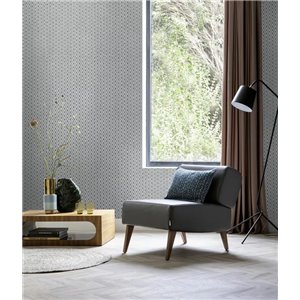 Papeldecor|Betontapete mit gestreifter Struktur in Cremeweiß metallic|Tapeten 2