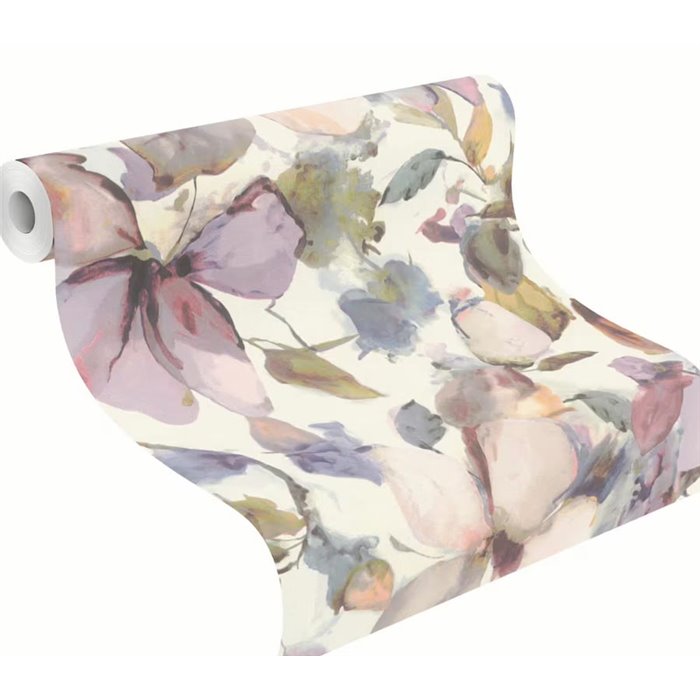 Rasch|Wallpaper watercolor lilac magnolia floral|Floral