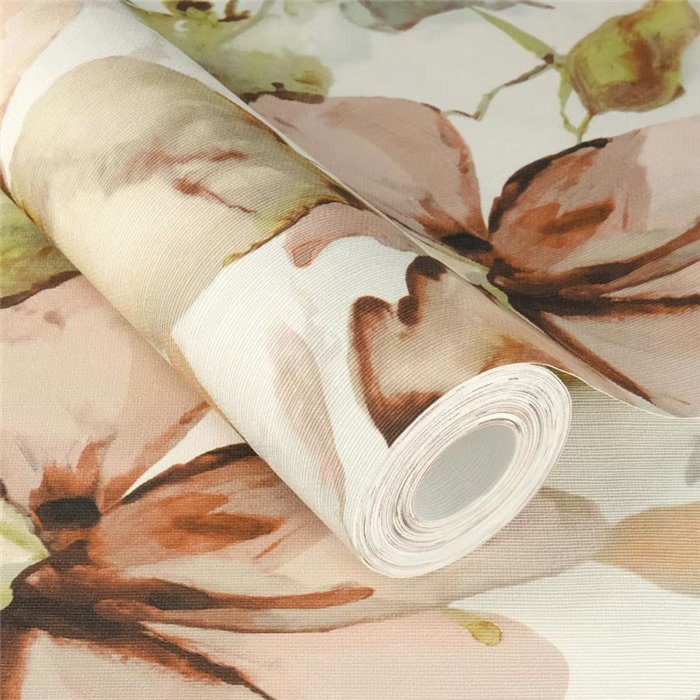 Rasch|Papel pintado flores acuarela magnolias rosas|Floral