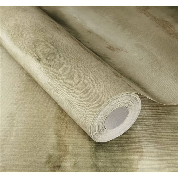 Rasch|Papier peint abstrait rayures aquarelle beige et vert|Abstrait