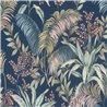 Papel pintado tropical azul plantas exóticas - Rasch Florentine IV 481938