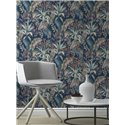 Papel pintado tropical azul plantas exóticas - Rasch Florentine IV 481938
