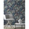 Rasch|Papier peint tropical bleu plantes exotiques|Tropical