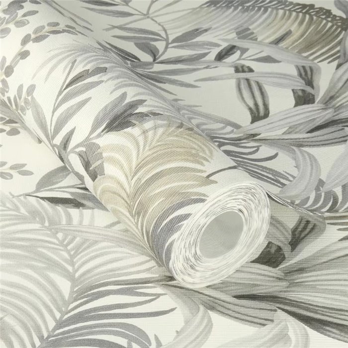 Rasch|Tapete tropisch graue exotische Pflanzen|Tropische