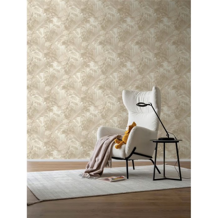 Rasch|Tapete tropische elegante Palmen beige|Tropische