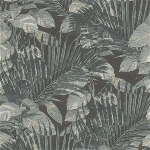 Casamance|Papier peint tropical fleurs caraïbes vert turquoise|Tropical