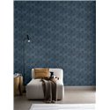 Rasch|Papel pintado estilo moderno geométrico azul petróleo|Moderno