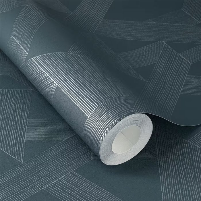 Rasch|Papier peint style moderne géométrique bleu pétrole|Moderne